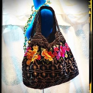 Johnny Was Velvet Tote Bag